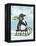 Penguin On Sled-Fab Funky-Framed Stretched Canvas