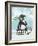 Penguin On Sled-Fab Funky-Framed Art Print