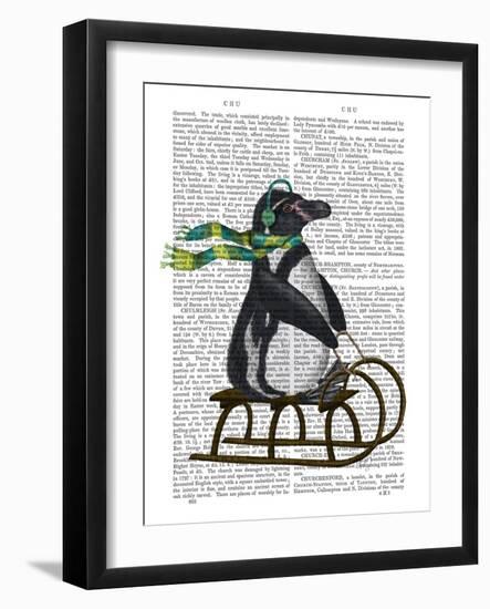 Penguin On Sled-Fab Funky-Framed Art Print