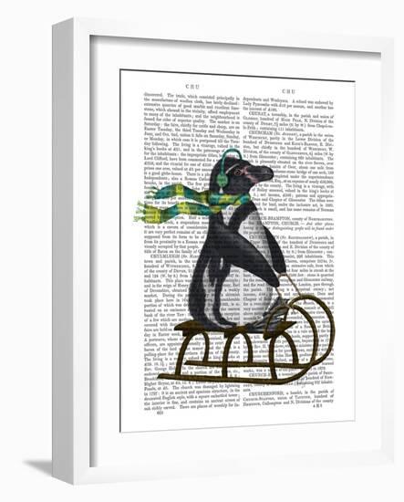 Penguin On Sled-Fab Funky-Framed Art Print