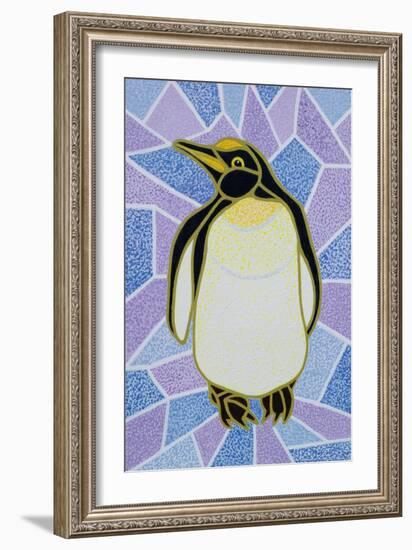 Penguin on Stained Glass-Pat Scott-Framed Giclee Print