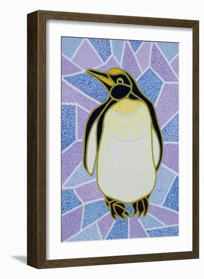 Penguin on Stained Glass-Pat Scott-Framed Giclee Print