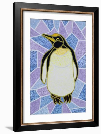 Penguin on Stained Glass-Pat Scott-Framed Giclee Print