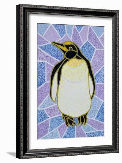 Penguin on Stained Glass-Pat Scott-Framed Giclee Print