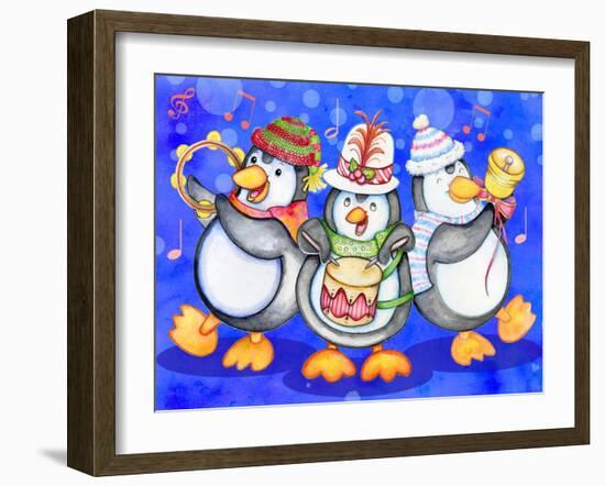 Penguin Percussion-Valarie Wade-Framed Premium Giclee Print