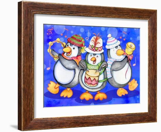 Penguin Percussion-Valarie Wade-Framed Premium Giclee Print