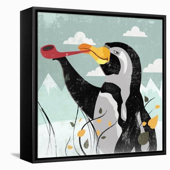 Penguin Stroll-Anna Polanski-Framed Stretched Canvas