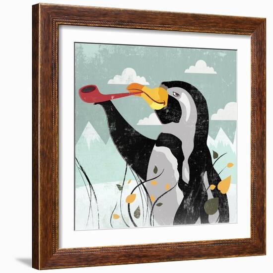 Penguin Stroll-Anna Polanski-Framed Art Print