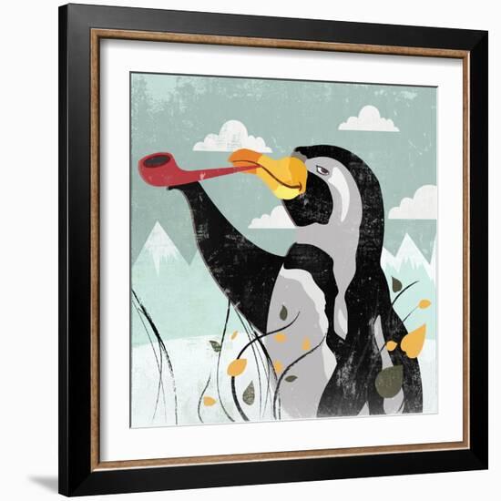 Penguin Stroll-Anna Polanski-Framed Art Print