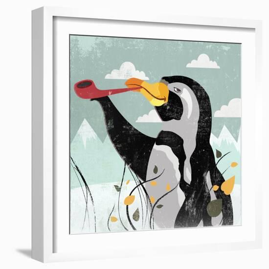 Penguin Stroll-Anna Polanski-Framed Art Print