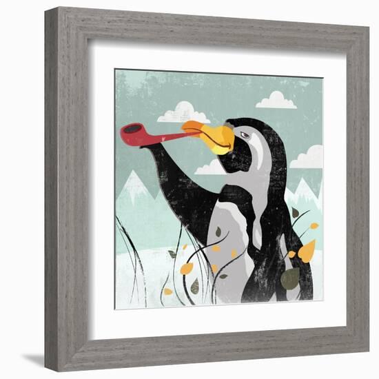 Penguin Stroll-Anna Polanski-Framed Art Print