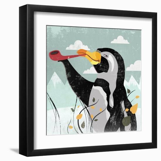 Penguin Stroll-Anna Polanski-Framed Art Print