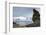 Penguins below dramatic rock formations, Half Moon Bay, South Sheltand Islands, Antarctica, Polar R-Michael Runkel-Framed Photographic Print