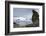 Penguins below dramatic rock formations, Half Moon Bay, South Sheltand Islands, Antarctica, Polar R-Michael Runkel-Framed Photographic Print