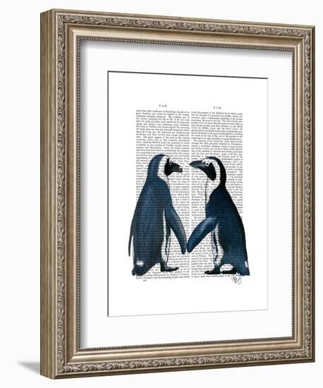 Penguins in Love-Fab Funky-Framed Art Print