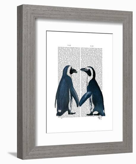 Penguins in Love-Fab Funky-Framed Art Print