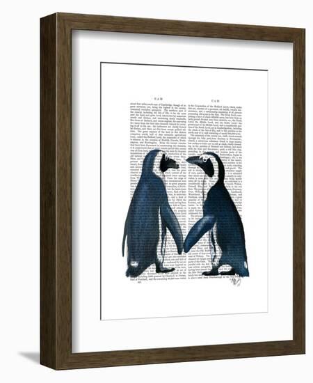 Penguins in Love-Fab Funky-Framed Art Print