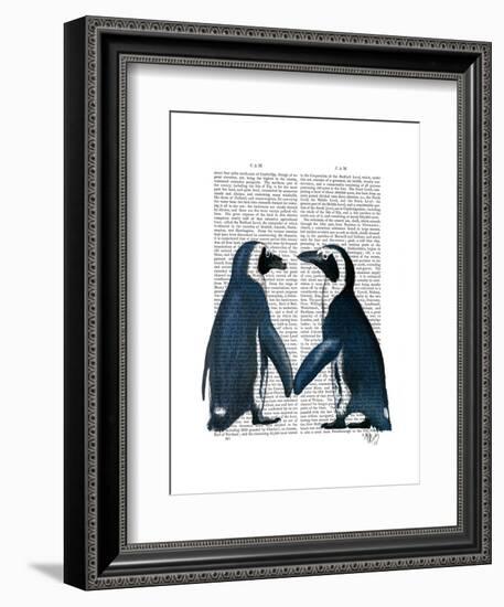 Penguins in Love-Fab Funky-Framed Art Print