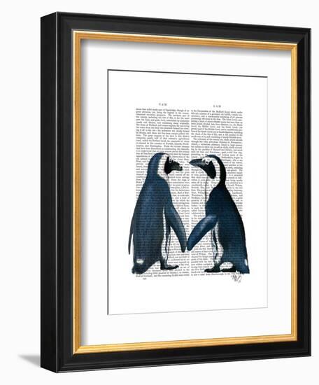 Penguins in Love-Fab Funky-Framed Art Print