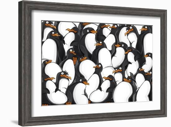 Penguins Pattern-YuanDen-Framed Art Print