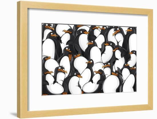 Penguins Pattern-YuanDen-Framed Art Print