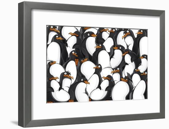 Penguins Pattern-YuanDen-Framed Art Print