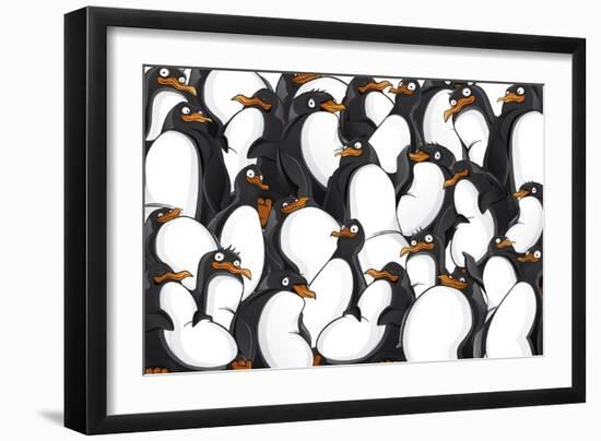 Penguins Pattern-YuanDen-Framed Art Print