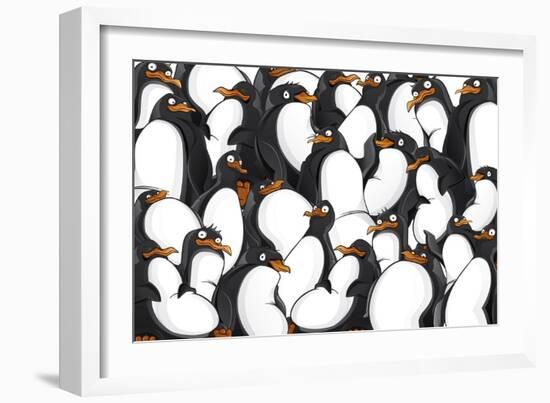 Penguins Pattern-YuanDen-Framed Art Print