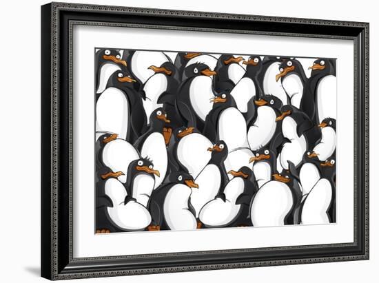 Penguins Pattern-YuanDen-Framed Art Print