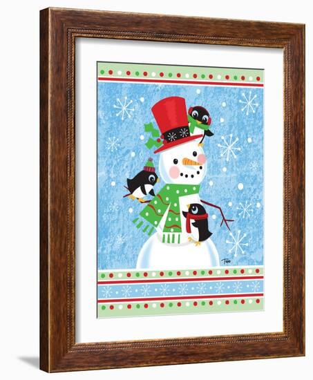 Penguins & Snowman-Teresa Woo-Framed Art Print