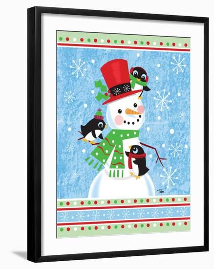 Penguins & Snowman-Teresa Woo-Framed Art Print