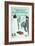 Penguins with Book-null-Framed Art Print