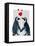 Penguins with Love Hearts-Fab Funky-Framed Stretched Canvas