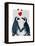 Penguins with Love Hearts-Fab Funky-Framed Stretched Canvas