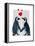 Penguins with Love Hearts-Fab Funky-Framed Stretched Canvas