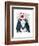 Penguins with Love Hearts-Fab Funky-Framed Art Print