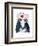 Penguins with Love Hearts-Fab Funky-Framed Art Print