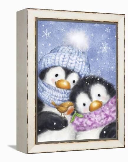 Penguins with Robin-MAKIKO-Framed Premier Image Canvas