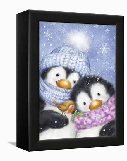 Penguins with Robin-MAKIKO-Framed Premier Image Canvas