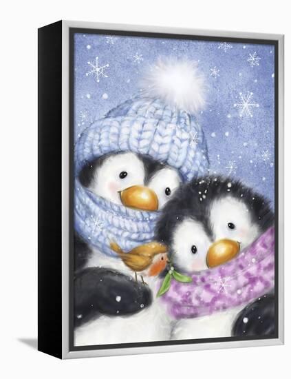 Penguins with Robin-MAKIKO-Framed Premier Image Canvas
