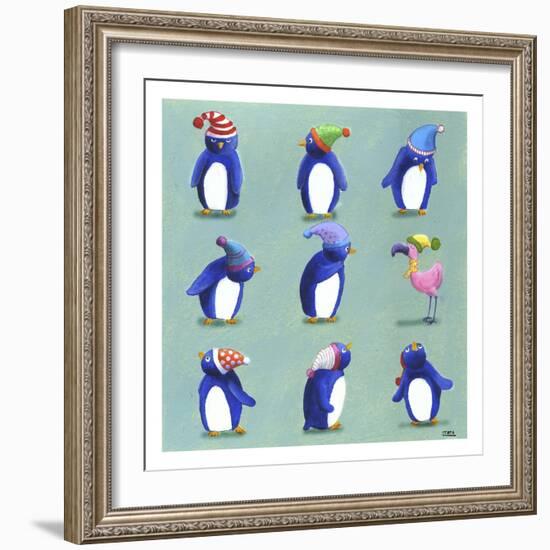 Penguins-Louise Tate-Framed Giclee Print