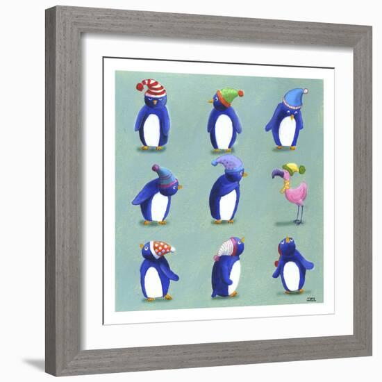 Penguins-Louise Tate-Framed Giclee Print