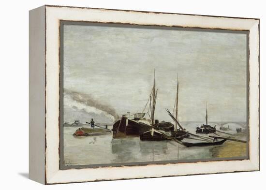 Péniches sur la Seine à Bercy-Armand Guillaumin-Framed Premier Image Canvas