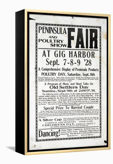 Peninsula Fair and Poultry Show, Gig Harbor (September 7-9, 1928)-null-Framed Premier Image Canvas