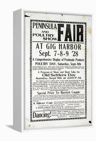 Peninsula Fair and Poultry Show, Gig Harbor (September 7-9, 1928)-null-Framed Premier Image Canvas