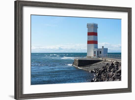 Peninsula Reykjanes, Iceland, Gardskagi, Lighthouse-Catharina Lux-Framed Photographic Print