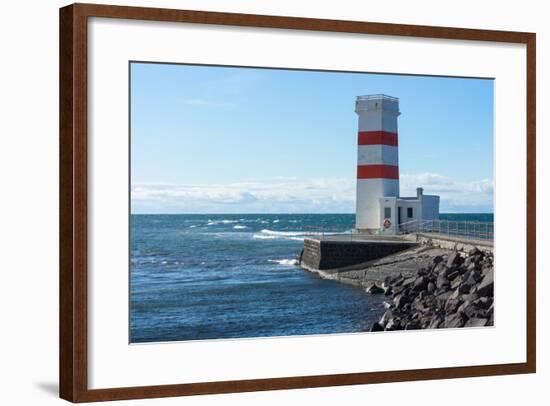 Peninsula Reykjanes, Iceland, Gardskagi, Lighthouse-Catharina Lux-Framed Photographic Print