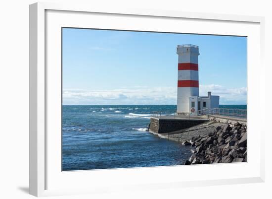 Peninsula Reykjanes, Iceland, Gardskagi, Lighthouse-Catharina Lux-Framed Photographic Print