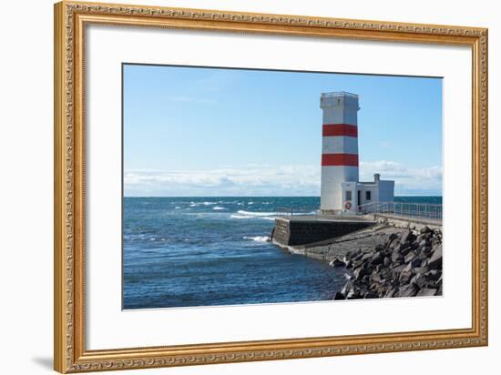 Peninsula Reykjanes, Iceland, Gardskagi, Lighthouse-Catharina Lux-Framed Photographic Print