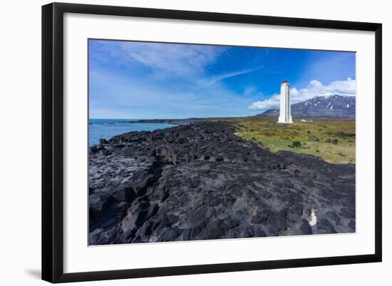 Peninsula Snaefellsnes, Lighthouse Malariff-Catharina Lux-Framed Photographic Print